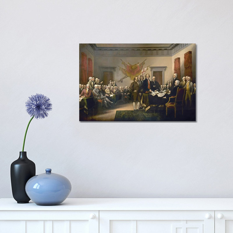Declaration Of Independence, 1817-18 (US Capitol Collection) by John Trumbull - Wrapped Canvas Print, 30.48 cm H x 45.72 cm W