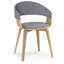 Lowell Bentwood Upholstered Dining Chair with Curved Backrest in Mid-Century Modern Style-1046673528