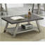 Ensemble de 3 tables basses en bois noyer patiné et gris Athens