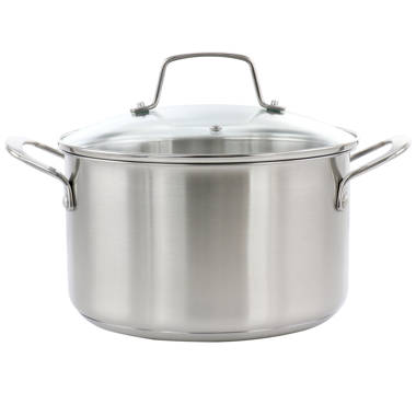 Martha Stewart 5 Quart Stainless Steel Dutch Oven With Vented Glass Lid