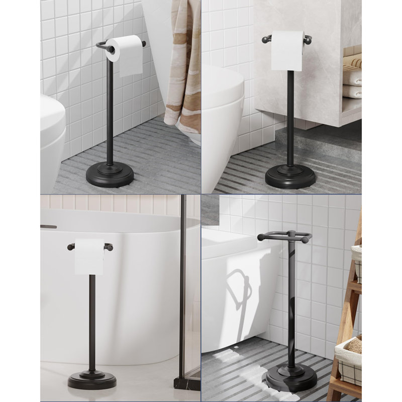 Free Standing Toilet Paper Holder, Black