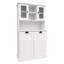 Grande armoire de salle de bain à deux compartiments avec panier à linge inclinable et 2 tablettes réglables - blanc-272757102