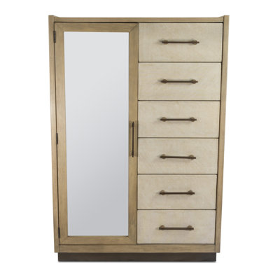 Rio Vista - Woven Mirrored Door Chest - Muted Earth Tones and Clay Finish