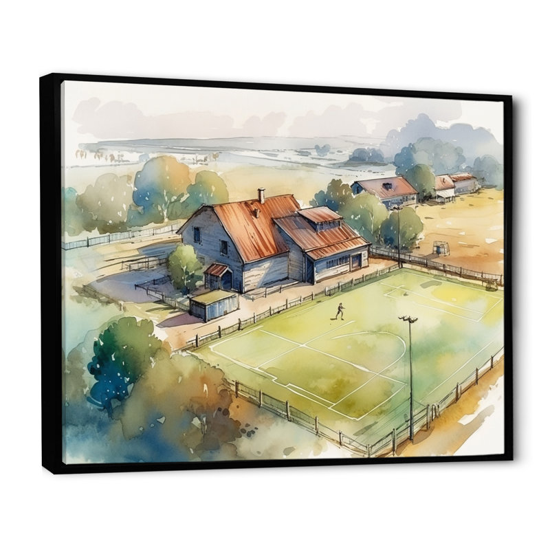 «Robinia Soccer Field Adventures III», reproduction sur toile, H 12 po x l 20 po x P 1 po, Cadre flottant noir