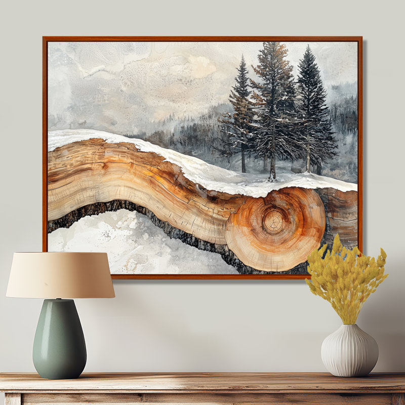 Gladon, chemin de randonnée dans un paysage d'hiver - Paysage d'hiver, décoration murale, H 24 po x l 32 po, Brun