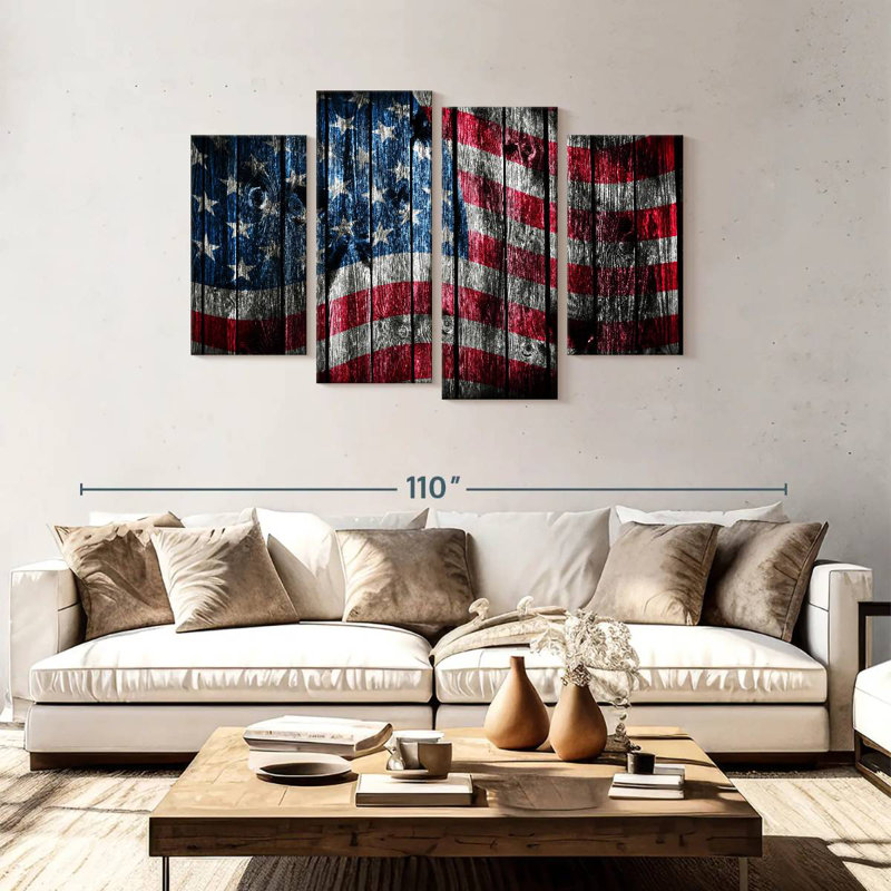 Drapeau américain Borges Grungy, H 48 po x l 75 po