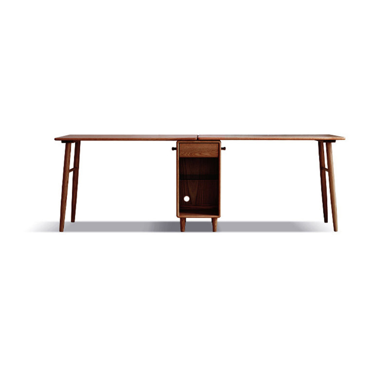 Nut-brown Rectangular Solid Wood with 1 drawers desk, 29.53" H x 78.74" W x 22.05" D