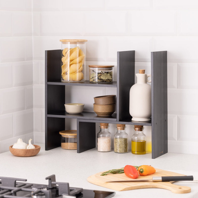 Holli Wood Desk Organiser, Black