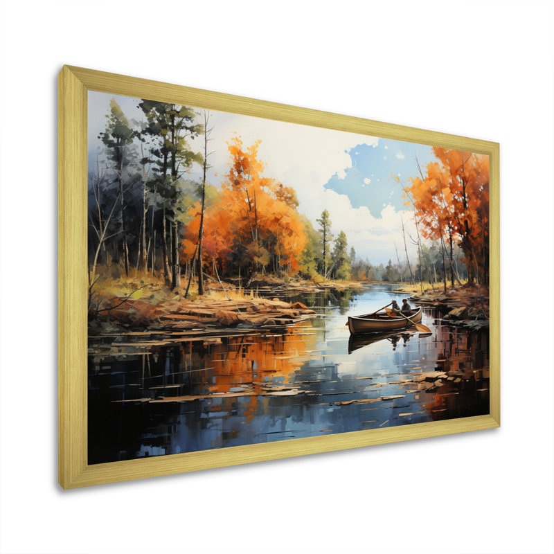 Canada River Rhapsody II sur toile, Cadre doré à une seule photo, H 24 po x l 32 po x P 1 po