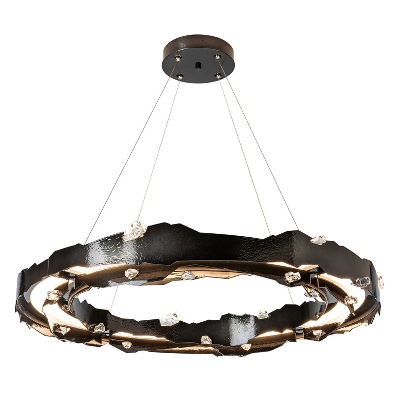 Trove Wagon Wheel LED Chandelier, Ink