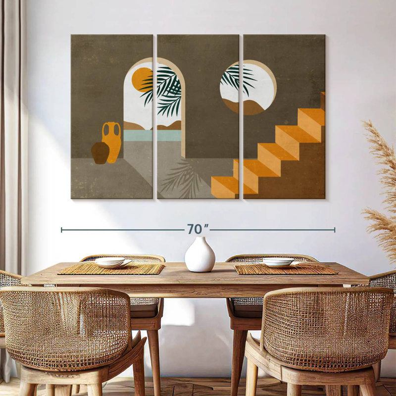 Lilie Midcentury Interior Abstract, 42" H x 65" W