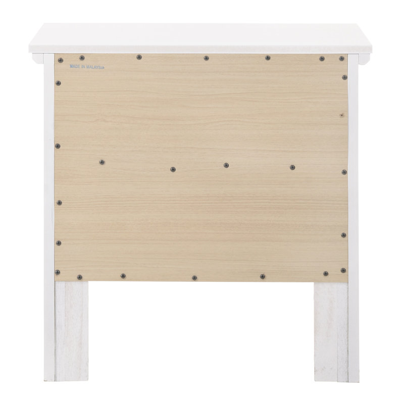 Table de chevet transitionnelle blanche élégante