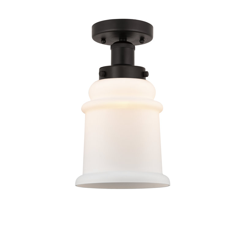 Plafonnier semi-encastré en verre Alvi, Bronze huilé, Blanc mat