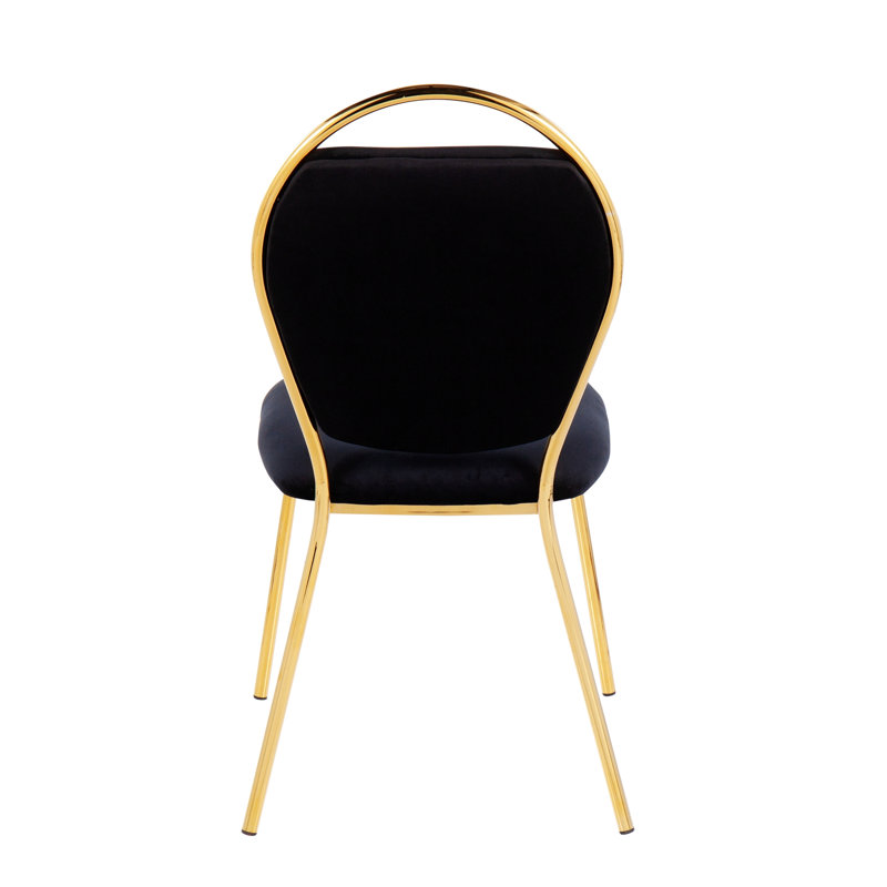 Chaise d'appoint de 23,4 po de largeur Shalia, Polyester noir