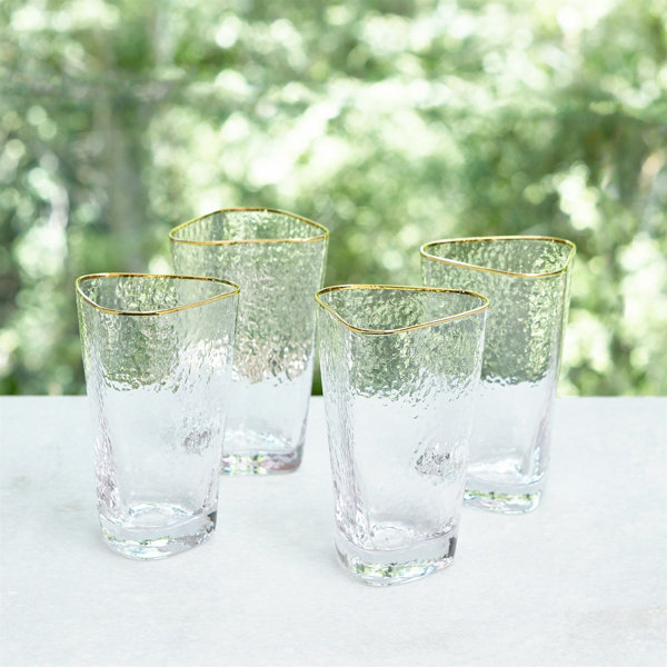 Clear Pressed Highball Glass Set of 4