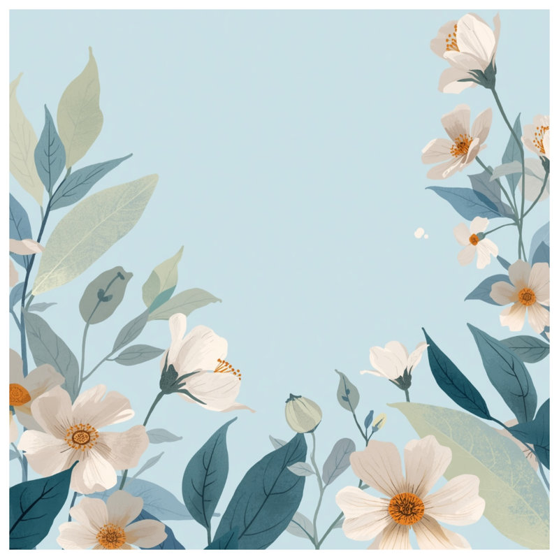 Couvertures Floral Illustration botanique, L 50 po x H 60 po