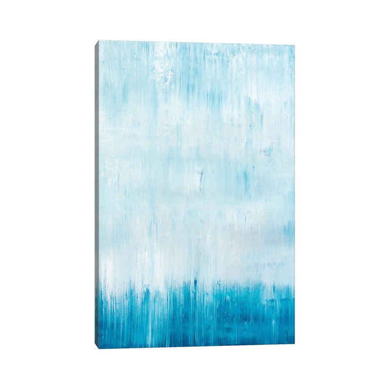 Gradient Blue Rainfall by Radek Smach - Wrapped Canvas Gallery-Wrapped Canvas Giclée, 40cm H x 26cm W