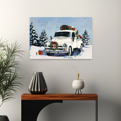 Chargé de joie, arbre de Noël contemporain abstrait, art hivernal