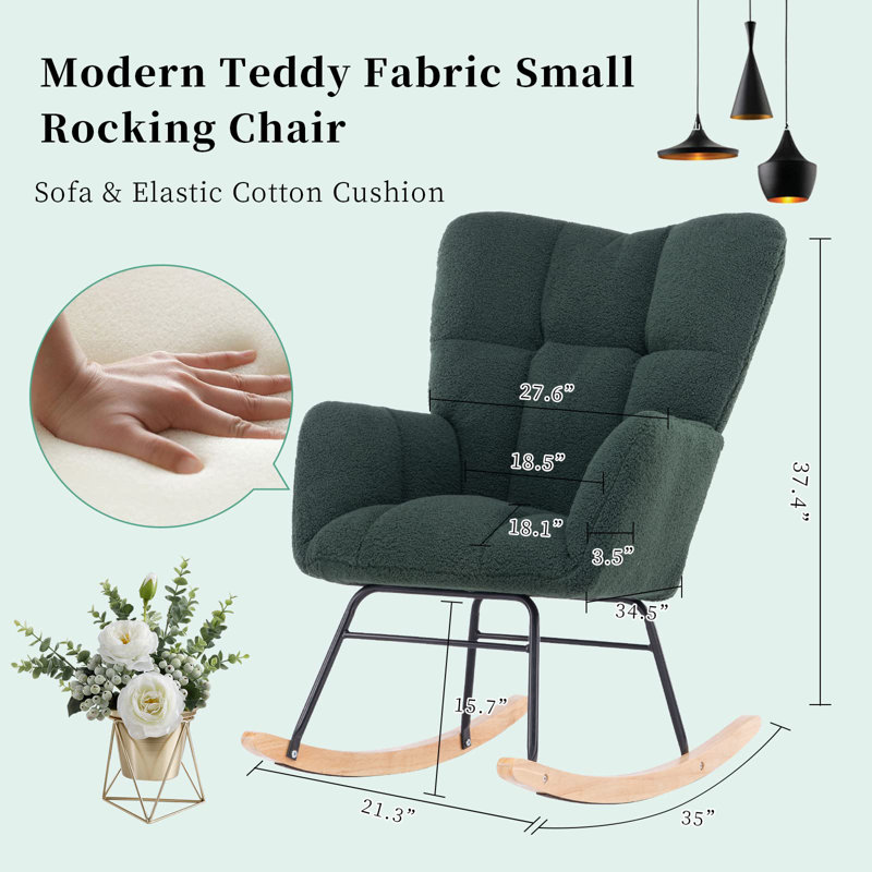 Friedell Rocking Chair, Dark Green