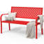 Banc d'extérieur classique en métal (rouge)-526304059