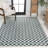 Aimee Traditional Cottage Checkerboard Turquoise/Cream Indoor/Outdoor Rug-1057610737