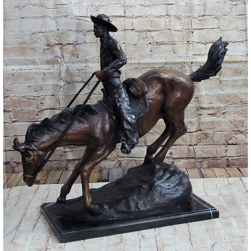 Frederic Remington ARIZONA COWBOY Bronze Sculpture Statue Western Americana 22" x 26"