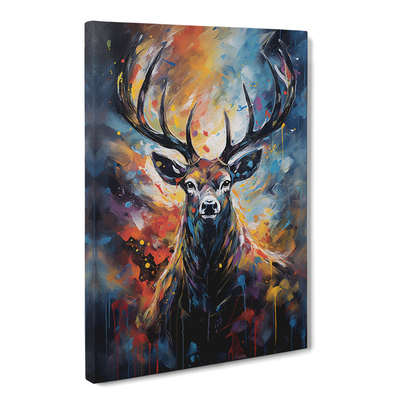 Deer Abstract Art - Wrapped Canvas, 50cm H x 35cm W x 3cm D