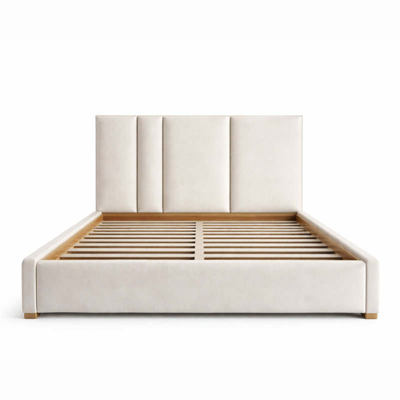 Upholstered Bed, Cream, Full