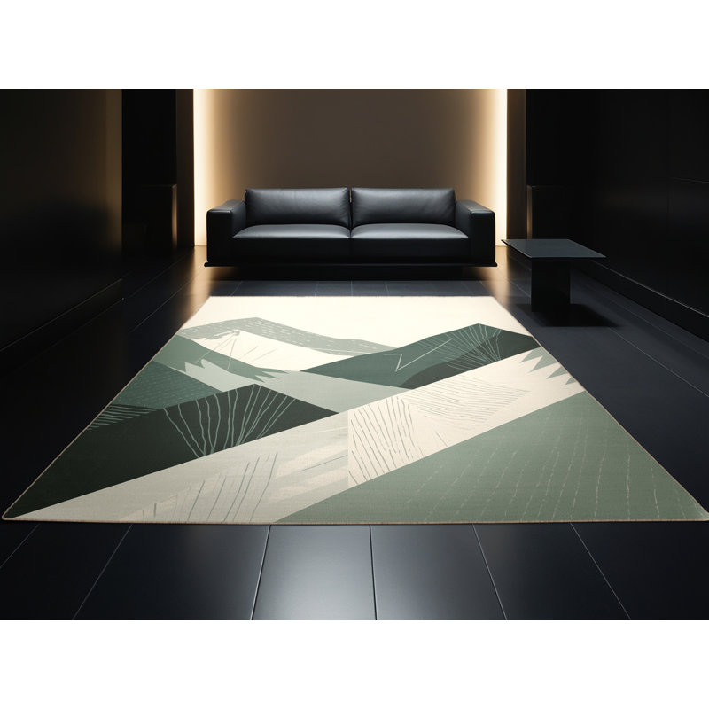 Tapis à motif géométrique doux moelleux de style scandinave beige - reliure beige, 2 x 5