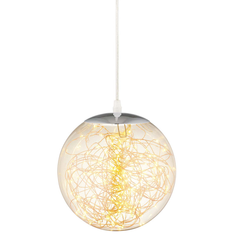 Lustre suspendu en verre Fairy Amber par Modway, H 8 po x l 8 po x L 8 po
