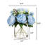 Arrangement de fleurs de pivoines artificielles mélangées dans un vase en verre avec de l'eau artificielle (bleu)-1505443482