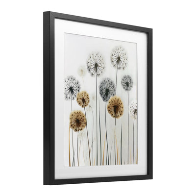 «Rustic Dandelions croissance», reproduction encadrée sous verre, design by Creative Studio