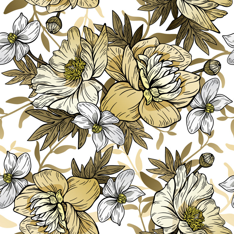 Floral Tile, 2.08' W x 10.42' L
