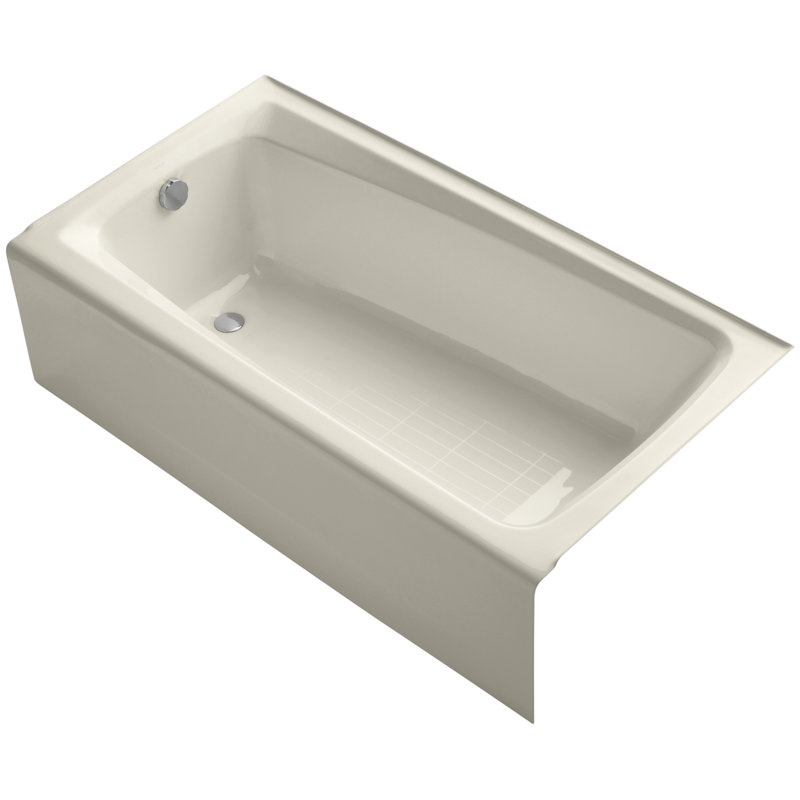 Mendota 60" x 32" Soaking Bathtub, Almond, Right