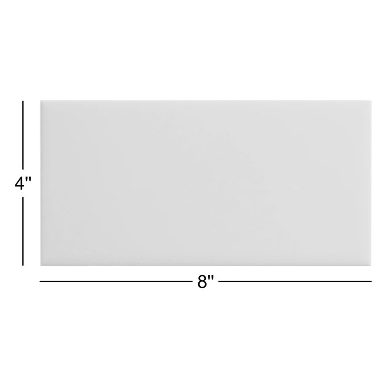 Value Series 4" x 8" Straight Edge Ceramic Subway Tile, Ocean Blue