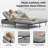 Outdoor Wicker Double Chaise Lounge Chair with Side Table & Cushions, Adjustable Reclining Back-557982628