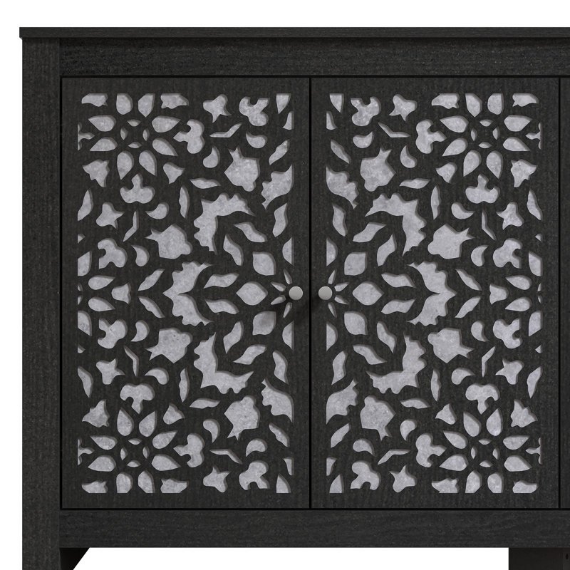 Buffet de 58,4 po Arrastia, Chêne noir / gris froid