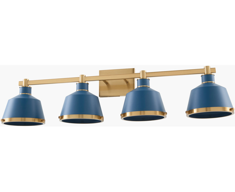 Krystofer Armed Sconce, Blue/Brass