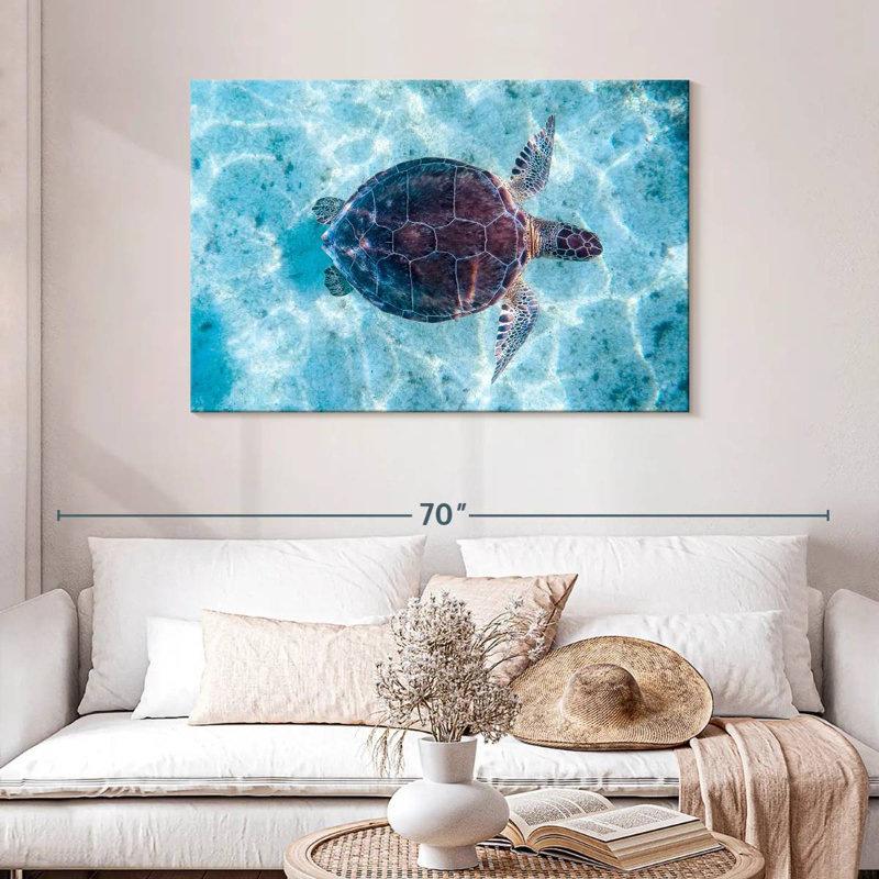 Brampt Turtle Swimming, 30" H x 45" W