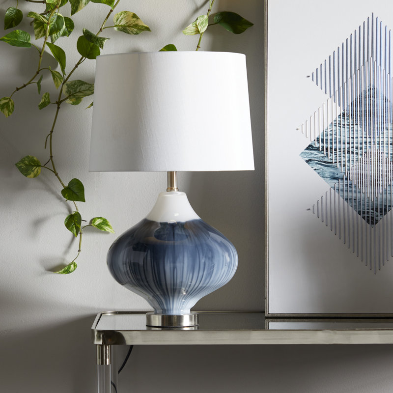 23.6" Black Table Lamp with USB