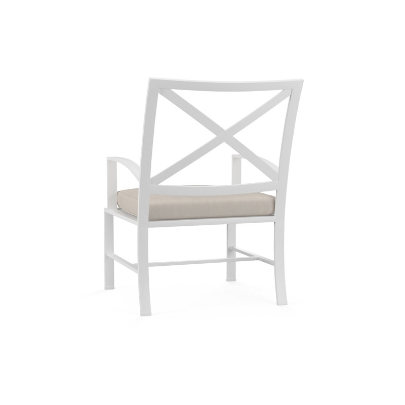 Chaise de terrasse avec coussin Bristol, Toile lin Sunbrella®