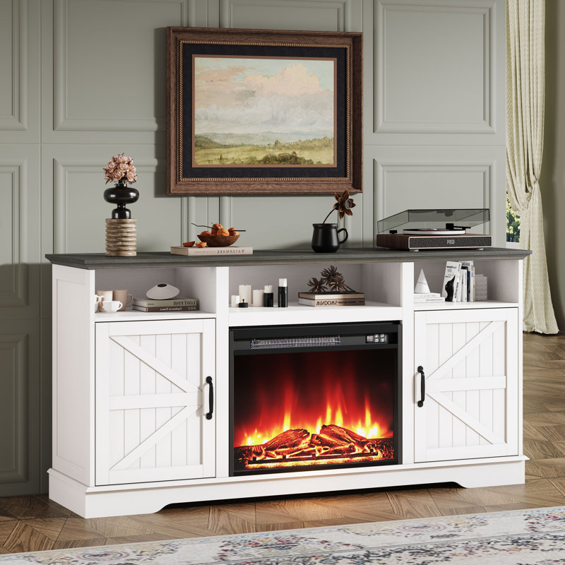 Tv Stand With Fireplace, White