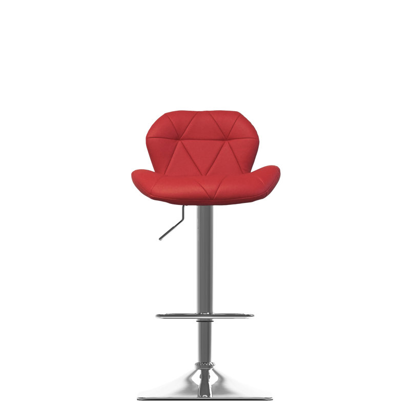 Alcibiades Swivel Upholstered Adjustable Height Counter Stool, Red
