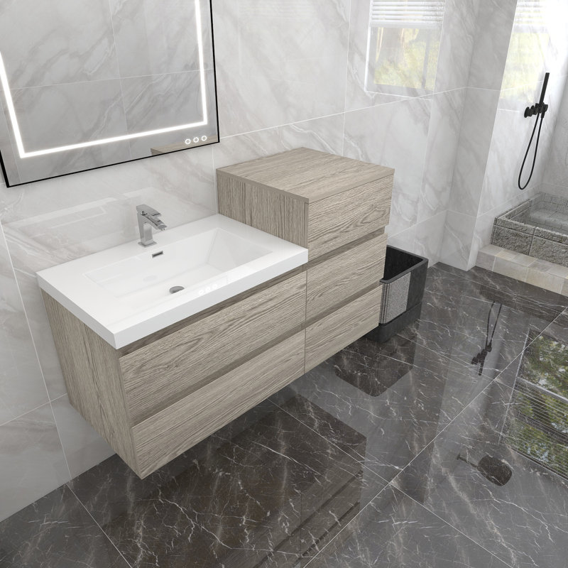 Ensemble de meuble-lavabo mural simple 43 po Moreno Bailey
