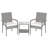  3 Pieces Patio Furniture Set PE Rattan Porch Chairs w/ 2-Tier Table White-672592381