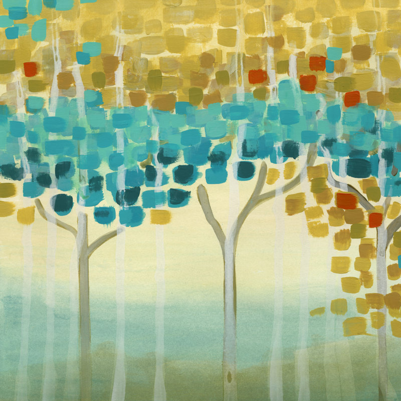 Forest Mosaic II by June Erica Vess - Wrapped Canvas Painting, 30cm H x 30cm W x 3.8cm D
