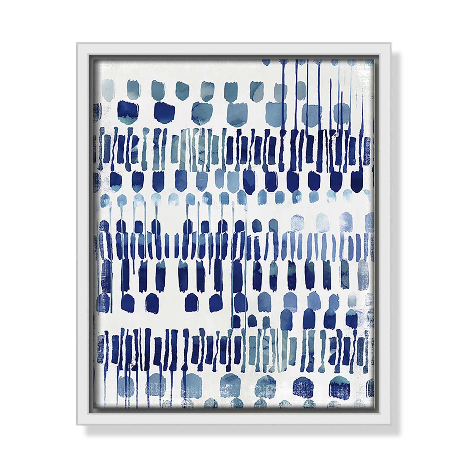 Fynn "Continuously I" Painting by Eva Watts, No Matte, 11.5" H x 9.5" W x 2" D, White Framed Canvas