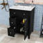 Meuble-lavabo en bois avec lavabo en céramique, 2 tiroirs et tablette réglable-582744256