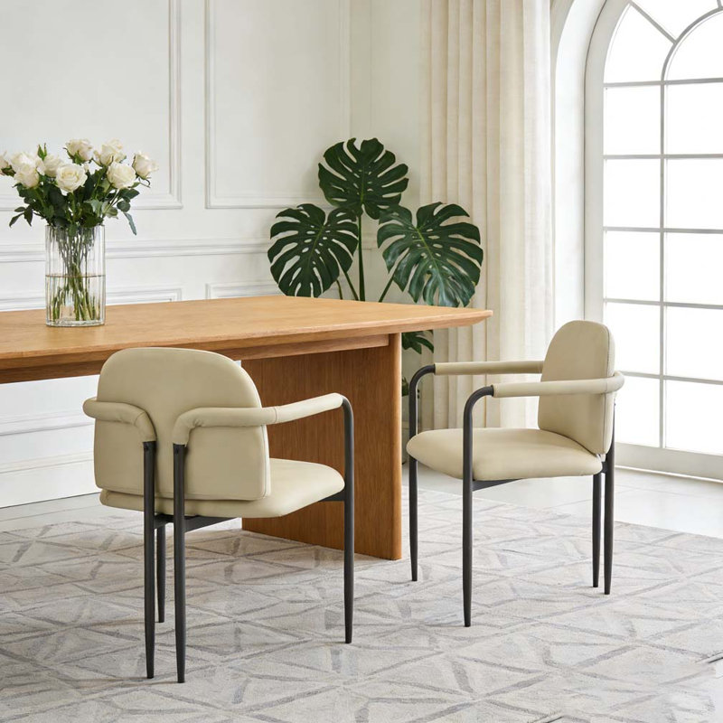 Chaise de salle à manger avec cadre en fer, Espresso, kaki