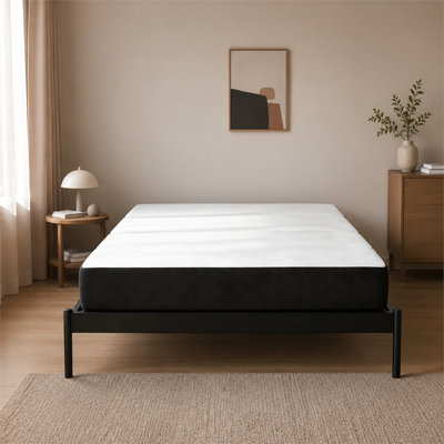 White and Gray Full Size Trifold Gel Memory Foam Mattress with Breathable Washable Cover Side Pocket and Non Slip Base for Guest Room Camping RV Travel and Yoga
